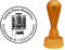 Stempel Holzstempel Adressstempel « ORGEL » Durchmesser ca. Ø 40 mm - mit persönlicher Adresse und Motiv - Kirchenorgel Kirche