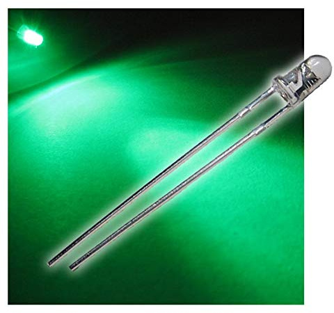 world-trading-net - 100 LEDs 3mm wasserklar grün Typ WTN-3-11000gr, Leuchtdiode, bedrahtet, Diode Leuchtend, als Bauteil
