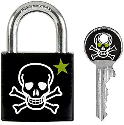 Master Lock Vorhängeschloss 30 mm - Motiv Totenschadel, 3430EURDSKULL