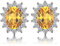 JewelryPalace 1.5ct Diana Princesse Kate Middleton Boucles d'Oreilles Clous Naturelle Jaune Citrine en Argent 925 Pour Femme, Clous d'oreilles, Vintage Ensemble de Bijoux Cadeau