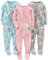 Simple Joys by Carter's Baby Mädchen 3-Pack Snug Fit Footed Cotton Pajamas Kleinkindschläfer, Ballerina/Bienen/Mond, 5 Jahre (3er Pack)