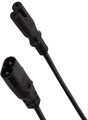 odedo 2 Meter Netzkabel Stromkabel Verlängerung Euro Kaltgeräte Buchse IEC C8 / C7 Netzkabelverlängerung Euroverlängerung schwarz Power Extension Cord