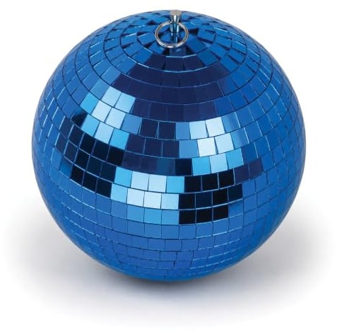 FX Lab Coloured Mirror Ball (8 Inch, Blue) | Lightweight Plastic Core, Hanging Point