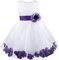 Freebily Vestito da Cerimonia Bambina Lungo Elegante Tulle Petali di Rosa Abito da Principessa Battesimo Abito Damigella Vestito da Sposa Matrimonio Colorati Comunione Viola 2 Anni