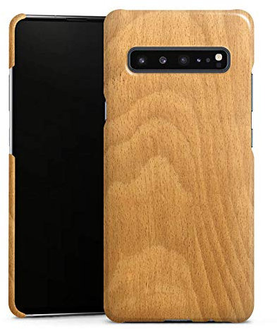 DeinDesign Premium Case kompatibel mit Samsung Galaxy S10 5G Smartphone Handyhülle Schutzhülle glänzend Holzoptik Natur Holz