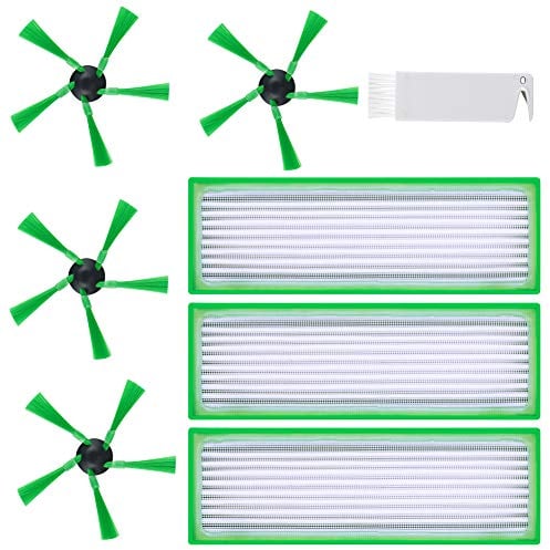 FHzytg 8 Stück Ersatzteile Seitenbürste Zubehör Filter Bürste Ersatzfilter für Vorwerk Kobold VR200 VR300 Saugroboter