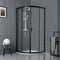 Kiamami Valentina Cabina de Ducha semicircular Negro Mate cm 90 Cristal Transparente | City