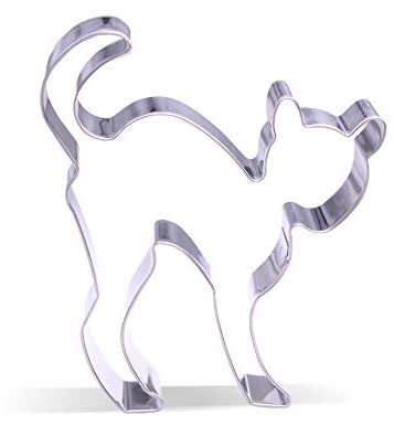 10,7 cm Erschrockene Katze Ausstechform - Edelstahl
