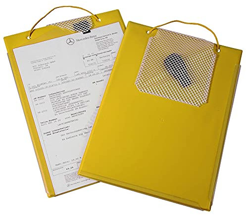 10x Werkstattmappe, Auftragstasche Werkstatt Edge gelb | Auftragsmappe DIN A4 Werkstatt | Werkstatttasche Eichner