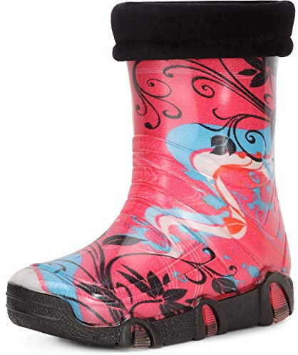 Ladeheid Kinder Mädchen Jungen Gummistiefel Gefüttert Swk32 (Rosa Muster-32, 21/22 EU)