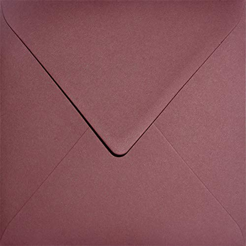 Netuno 25 Briefumschläge Bordeaux quadratisch 153× 153 mm Keaykolour Carmine schöne Umschläge edel Briefkuverts ökologisch Briefhüllen recycled für Hochzeit Geburtstag Weihnachten Taufe Jubiläum