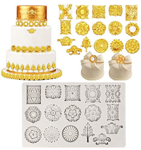 WOWOWO Barock Fondantform Medaillon Silikonform für DIY Backkuchen Cupcake Dekor