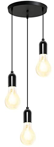 HTRUIYATY Pendelleuchte 3-Flammig E27 Hängeleuchte Vintage mit 1,2 Meter Verstellbarem Kabel Esszimmerlampe Hängeleuchte Cluster Pendelleuchte