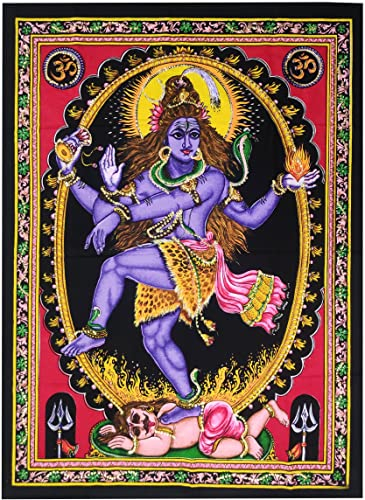 Purpledip Wandposter aus Baumwolle, Shiva Mahadev: spirituelles Hängen, ungerahmt, mehrfarbig (20086)