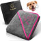 FeelTheWau Hundehandtuch extra saugfähig - Hundehandtuch für große Hunde und kleine Hunde - KUSCHELWEICH - Hunde Handtuch - Geschenk für Hundebesitzer (1er Pack 130x75cm, Grau/Pink)