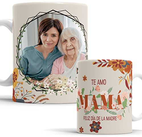 OyC Original y Creativo Taza para Mamá Personalizada con Foto - Taza con foto para el dia de la madre - Regalo del día de las madres - Taza Día de la Madre (MODELO E)