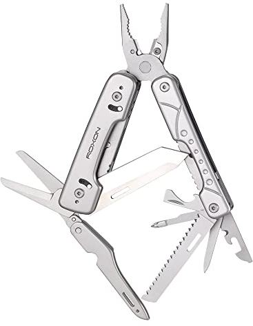 ROXON Phantom S802 Pince multi-outils avec ciseaux de taille complète, groupe d'embouts supplémentaires, couteau remplaçable et coupe-fil