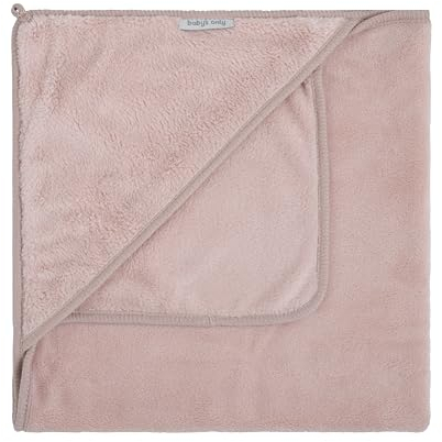 Baby's Only - Kapuzendecke XL Cozy - 75x75 cm - Einschlagdecke Babyschale - Maxi Cosi Decke - für 5-Punkt-Gurten Autositz - Neugeborenen Kuscheldecke - Mit Teddy-Stoff - Alt Rosa