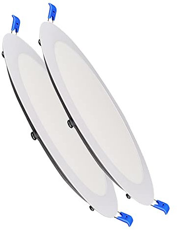 ILUMINASHOP ® Downlight 20W LED 2000 Lúmenes. Panel Extraplano Circular Redondo. Diámetro de Corte Estándar 200mm. Aluminio. [Driver Incluido] (Pack 2x, Blanco Frío (6000K))