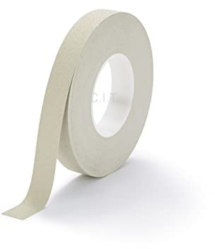 ACIT, Cinta adhesiva antideslizante, cinta de seguridad, cinta antideslizante adhesiva para barco, piscina, interior y exterior, Tracción Fuerte Apretón (18,3m x 25mm, Beige)