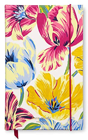 Kate Spade New York Take Note großes Notizbuch Tagebuch, veganes Leder Hardcover Tagebuch, Tagebuch enthält 168 linierte Seiten, bemalte Tulpen
