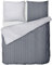 LINKHOFF Biber Bettwäsche 155x220 2tlg. - Wendebettwäsche-Set Grau Anthrazit Unifarben - Nadel-Streifen Muster - 100% Baumwolle - 1x Bettbezug 155x220 + 1x Kissenbezug 80x80