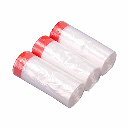 Morcte 40 L Drawstring Bin Bags, Clear Drawstring Bin Liners, 108 Bags