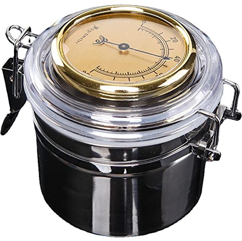 Wudaizhi Edelstahl Humidor Humiditer Jar Für Zigarre Tabacco Kaffeebohnen -Tee Süßigkeiten Mit Hygrometer Deckelabdeckungsbehälter