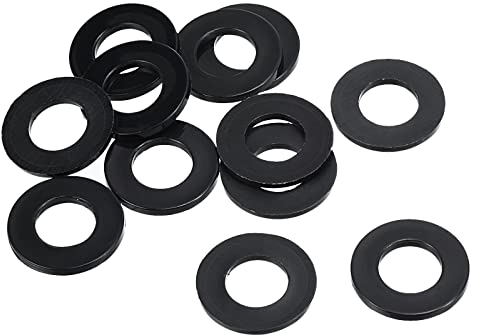 PATIKIL M12 Nylon Rondella Piatta, 12 Pezzi 12mm ID x 24mm OD x 2mm Spessore Guarnizione Distanziatrice di Tenuta per Rubinetto Tubo Acqua Tubo Dispositivo Fissaggio Bullone, Nero