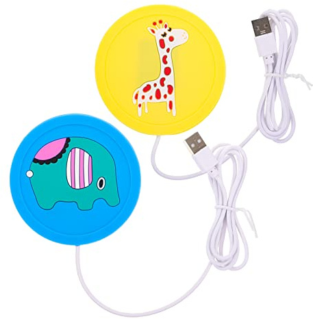 TOYANDONA 2pcs Silicone Heating Coaster for Bottle Warmer and Drink Cup Warmer Portable Usb Milk Tea Non-slip Coaster for Home and Office Use