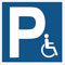 Obligatorische Klebepflicht NF ISO7010 – Quadratischer, Laminierter Schilderkleber, Wasser- und UV-beständig – Behindertenparkplatz - 20x20 cm