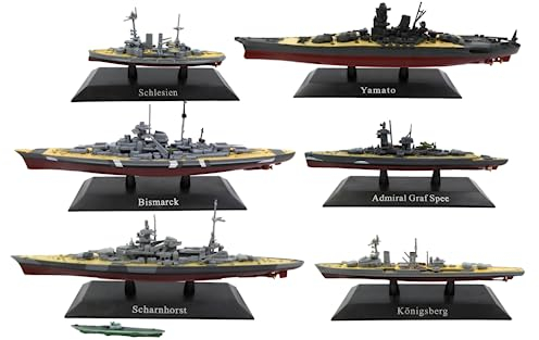 OPO 10 - Lot von 6 Kriegsschiffen 1/1250: Bismarck + Scharnhorst + Yamato + Admiral GRAF Spee + Königsberg + Schlesien / WSL44