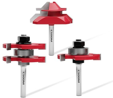 CSOOM 45 Degrés Verrouiller Mitre Routeur Bit & Fraise de Rainure, Queue de 8 mm, Outils de Coupe du Bois