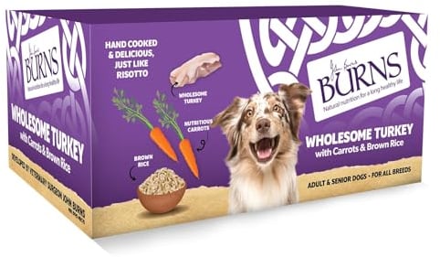 Burns Pet Nutrition Natural Wet Dog Food For Adult and Senior Dogs – 12 x 150 g Variety Box (Turkey only)