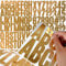30 Sheets Letter Stickers Large 2.5 inch Gold Capital Alphabet Stickers for Scrapbook Bulletin Board Poster Mailbox 500pcs Waterproof Vinyl Stick on Letters and Numbers for Christmas Wedding