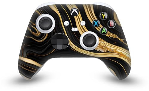 Head Case Designs Schwarz Und Gold Marmor Vinyl Haut Gaming Aufkleber Abziehbild Abdeckung kompatibel mit Xbox Series X/S Controller