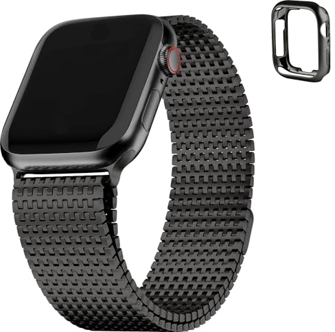 Fullmosa Kompatibel mit Apple Watch SE 9 Armband 45mm 44mm 42mm Herren Damen, Magnet Einstellbar Milanaise Armbänder für iWatch SE Series Ultra 9 8 7 6 5 4 3 2 1, Edelstahl Metall Bands Tarnung