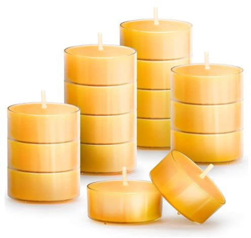 16 Bienenwachskerzen Teelichter 100% Bienenwachs,Biokerzen,Naturkerzen Honigkerzen,Kerze Geschenke Muttertag,Geburtstag,Valentinstag für Freundin,Frauen,Mädchen,Mama