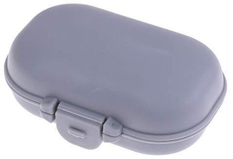 PC 4 Farben Mini Tragbare 2 Grid Push Open Style Pillendose Medizin Pillendose Tablet Aufbewahrungskoffer Container Hüllen Aufbewahrungsbox (Farbe: Grau)
