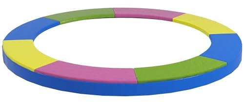 SPORTNOW Copertura Tappeto Elastico Ø305x30 cm Pieghevole e Portatile, Protezione Trampolino da Giardino in Plastica, PE e Schiuma EPE, Multicolore