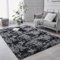 JXLOULAN Hochflor Teppich Wohnzimmer Deko Flauschiger Teppiche Dunkelgrau 80x120 cm,Schlafzimmer Deko Langflor Modern Shaggy Fluffy Teppiche