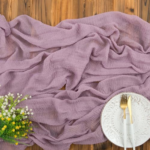AOKSUNOVA Tischläufer Musselin 3m Lavendel Seihtuch Tischläufer Hochzeit Käsetuch Stoff Lila 80cm