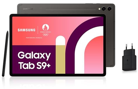 Samsung Galaxy Tab S9+ Tablette Android, 12.4 512Go de Stockage, Lecteur MicroSD, Wifi, S Pen Inclus, Anthracite, Chargeur Secteur Rapide 25W Inclus, Exclusivité Amazon Version FR