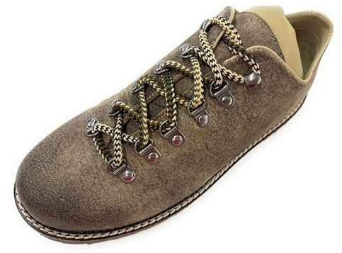 DRESSFIRE Herren Haferl Trachtenschuh Dieburg | Echt Leder | Farbe Braun-Taupe-Monk Gr. 44
