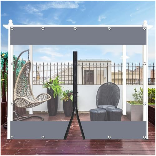 Xrdbfd Durchsichtige Outdoor-planenvorhänge, wasserdichte PVC-planen-seitenwände Mit Reißverschluss, Pergola/Gazebo-seitenvorhänge, Markise, 0,3mm Transparente Planenabdeckung,WxH-2x2.5m/6.6 * 8.2ft