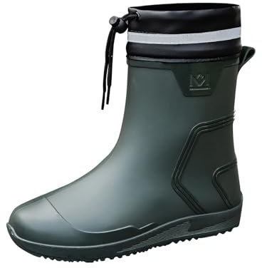 Generico Stivaletti Donna Grigio Stivali Donna Scamosciati Scarpe da Acqua a metà Polpaccio da Uomo Imbracatura per la Bocca Scarpe di Gomma per la Bocca Stivaletti Donna Bassi Stivaletti (Grey, 40)