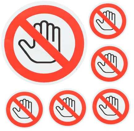 Operitacx 6 Stück Selbstklebende Vinyl Warnaufkleber icht Berühren Runde Sicherheitszeichen Für Fenster Türen Und Maschinen Leicht Erkennbar Für Gefährliche Bereiche 25mm