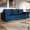 MOTIVENA Viena Sofagarnituren, 3 Sitzer Sofa mit Bettfunktion, Schlafsofa 215 cm Breit, Klappsofa mit Schlaffunktion, Bettsofa mit Schlaffunktion, Bonellfederkern (H4), Samt Sofa Blau (Dunkelblau)