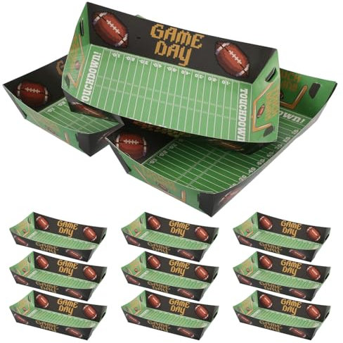 OFFSCH Ensemble De 10 Assiettes À Collation Sur Le Thème Du Football Décorations D'anniversaire De Football Plateaux À Collation Pour Le Jour Du