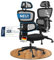 DESKSPACE® Move Ergonomischer Bürostuhl - Intelligente Lordosenstütze, 3-stufige Neigung Schreibtischstuhl, höhenverstellbare Rückenlehne, Atmungsaktives Netzgewebe, Bürodrehstuhl 150 kg (Schwarz)